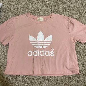 Addidas pink croptop